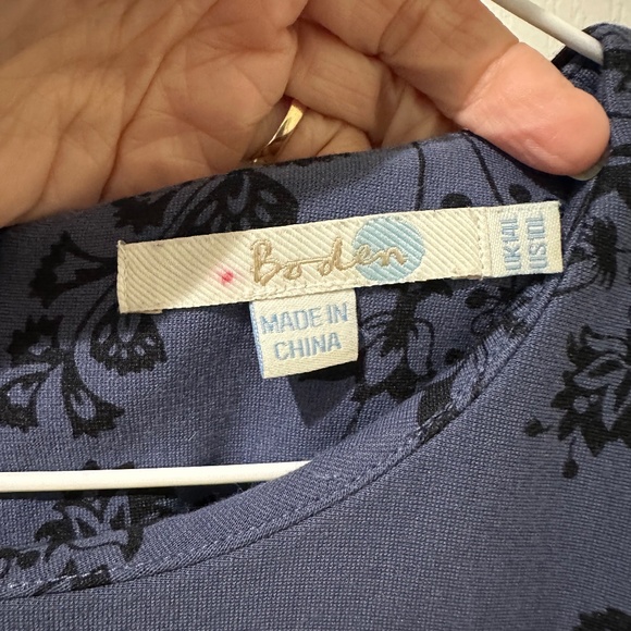 Boden Ponte Floral Slate Blue Shift Dress - Picture 5 of 10